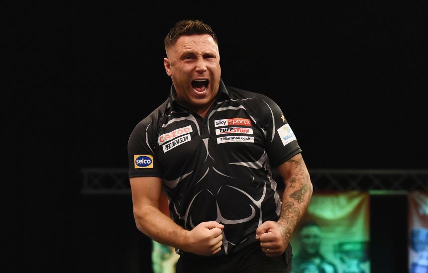 Gerwyn price beim grand slam of darts 2021 siegreich 2021 11 21