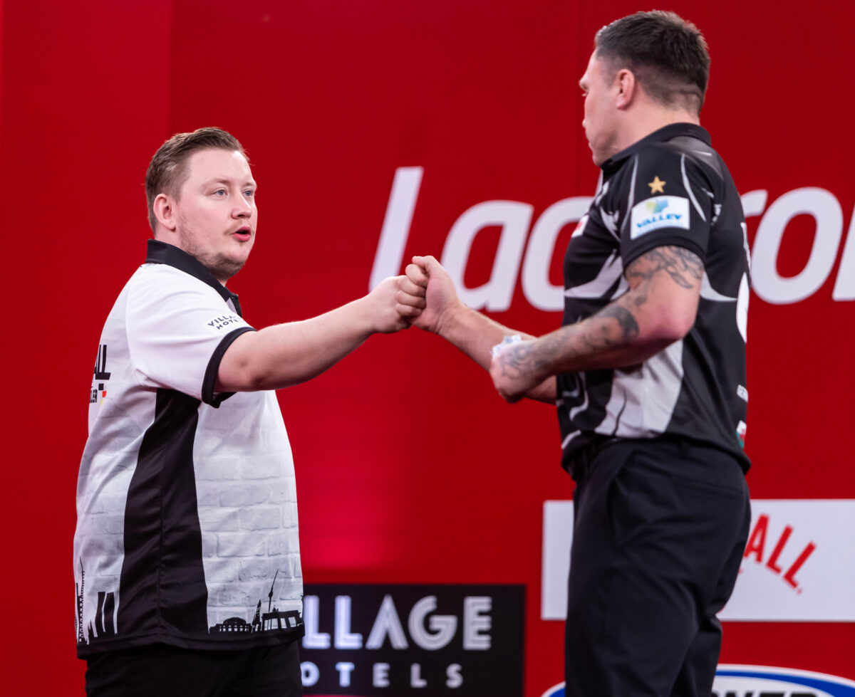 Martin Schindler muss sich gegen Gerwyn Price geschlagen geben