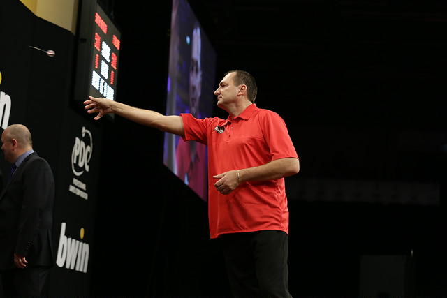 Graham Filby beim World Cup of Darts 2014