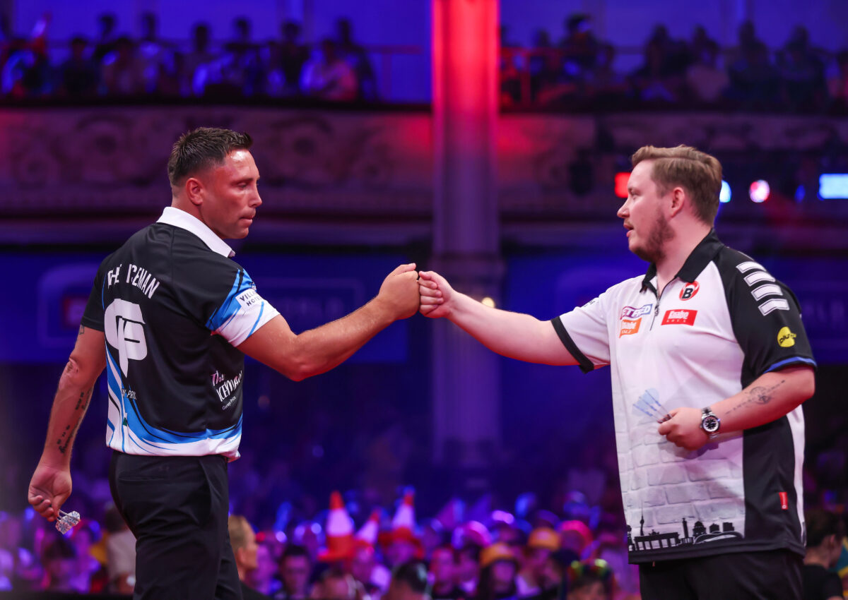 Gerwyn Price dreht einen anf&auml;nglichen R&uuml;ckstand gegen Martin Schindler