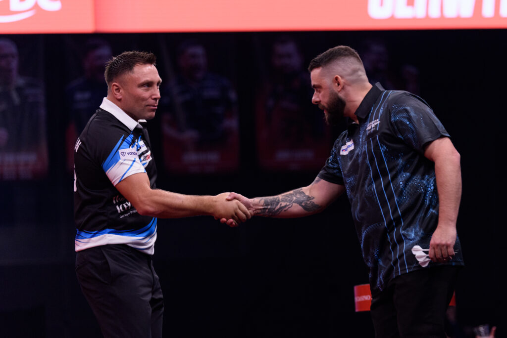 Gerwyn Price musste sich gegen Ende gegen Brody Klinge nochmal richtig strecken